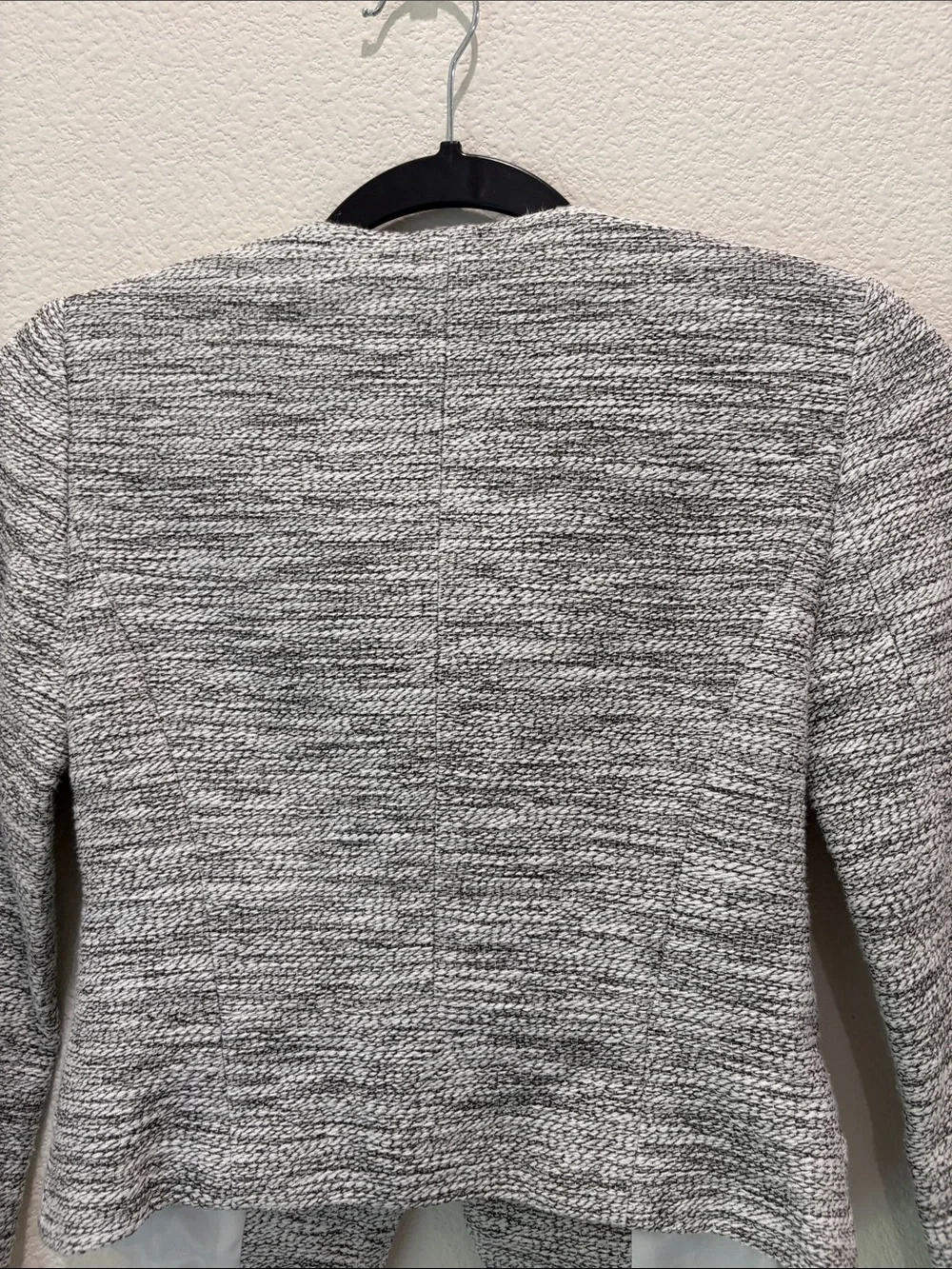 Banana Republic Gray Asymmetric Zip Tweed Blazer